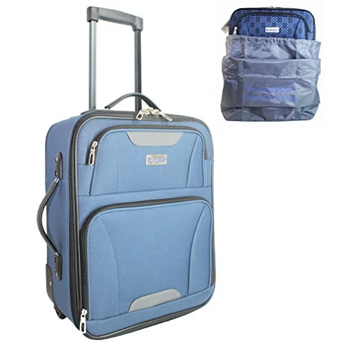 Boardinglbue Rolling Personal Item Under Seat Luggage 18" For American Frontier Spirit Southwest Airlines + Cover (Navy) 3 Boardinglbue Rolling Personal Item Under Seat Luggage 18" For American Frontier Spirit Southwest Airlines + Cover (Navy)