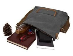 ECOSUSI Unisex Casual Hobo Canvas Cross Body Messenger Shoulder Bags Grey 15 ECOSUSI Unisex Casual Hobo Canvas Cross Body Messenger Shoulder Bags Grey -Vera Bradley Shop 415cBI1CMcL