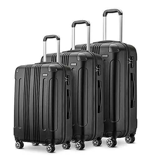 JOYWAY Luggage 3 Piece Set Suitcase Lightweight Hardshell TSA Lock Spinner (black) 3 JOYWAY Luggage 3 Piece Set Suitcase Lightweight Hardshell TSA Lock Spinner (black)