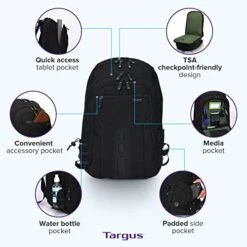 Targus Travel Laptop Backpack For 15.6 Inch Laptops, TSA Checkpoint-Friendly Carry On Travel Backpack For Women Men Business/College Laptop Bag For Work School Travel, Black (TBB013US) 16 Targus Travel Laptop Backpack For 15.6 Inch Laptops, TSA Checkpoint-Friendly Carry On Travel Backpack For Women Men Business/College Laptop Bag For Work School Travel, Black (TBB013US) -Vera Bradley Shop 416cO3WQBiL