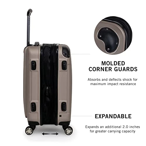 Kenneth Cole Reaction Renegade 28” Check Size Luggage Lightweight Hardside Expandable 8-Wheel Spinner Travel Suitcase, Champagne, Inch 5 Kenneth Cole Reaction Renegade 28” Check Size Luggage Lightweight Hardside Expandable 8-Wheel Spinner Travel Suitcase, Champagne, Inch - Image 3
