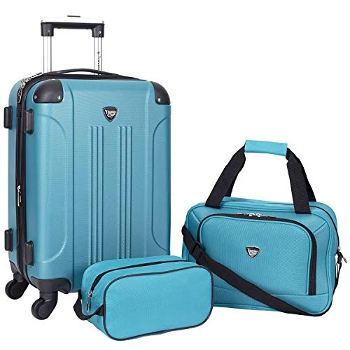 Travelers Club Sky+ Luggage Set, Teal, 3 Piece 3 Travelers Club Sky+ Luggage Set, Teal, 3 Piece
