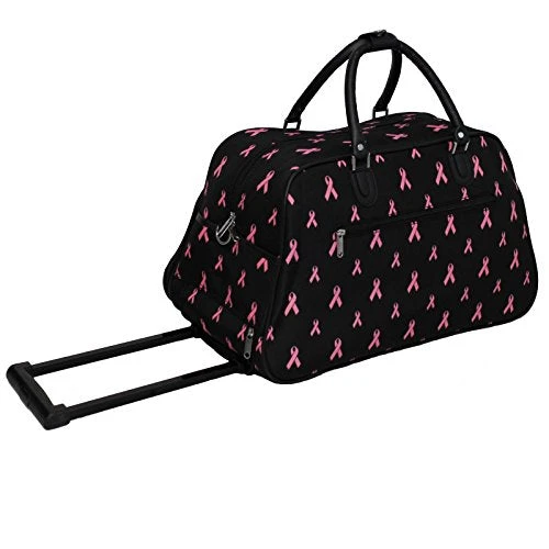 World Traveler 21-Inch Carry-On Rolling Duffel Bag, Pink Ribbon 4 World Traveler 21-Inch Carry-On Rolling Duffel Bag, Pink Ribbon - Image 2