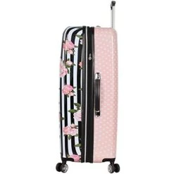 Betsey Johnson 4 Piece Designer Luggage - Expandable (ABS+PC) Hardside Lightweight Spinner Suitcases - Set Includes 15 Inch Underseat Bag, 20 Inch Carry On, 26 & 30 Inch Checked Bags (Stripe Roses) 18 Betsey Johnson 4 Piece Designer Luggage - Expandable (ABS+PC) Hardside Lightweight Spinner Suitcases - Set Includes 15 Inch Underseat Bag, 20 Inch Carry On, 26 & 30 Inch Checked Bags (Stripe Roses) -Vera Bradley Shop 417xPAT29eL
