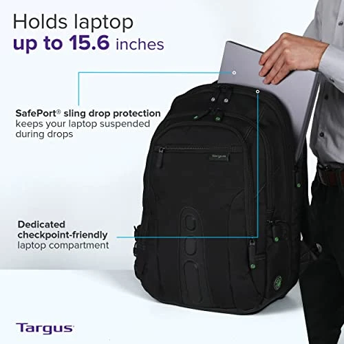 Targus Travel Laptop Backpack For 15.6 Inch Laptops, TSA Checkpoint-Friendly Carry On Travel Backpack For Women Men Business/College Laptop Bag For Work School Travel, Black (TBB013US) 6 Targus Travel Laptop Backpack For 15.6 Inch Laptops, TSA Checkpoint-Friendly Carry On Travel Backpack For Women Men Business/College Laptop Bag For Work School Travel, Black (TBB013US) - Image 4