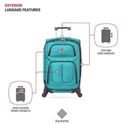 SwissGear Sion Softside Luggage With Spinner Wheels, Teal, Carry-On 21-Inch -Vera Bradley Shop 41884q pBxL