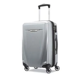 Samsonite Winfield 3 DLX Hardside Expandable Luggage With Spinners, Silver, Carry-On 20-Inch