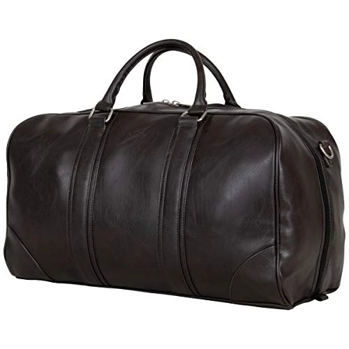 Ben Sherman 20" Travel Duffel Vegan Leather Weekender Carry-On Duffle Luggage/Gym Bag For Men & Women, Brown 4 Ben Sherman 20" Travel Duffel Vegan Leather Weekender Carry-On Duffle Luggage/Gym Bag For Men & Women, Brown - Image 2