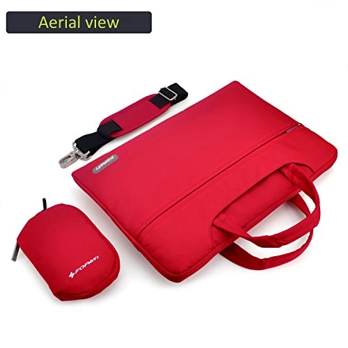 YOUPECK Water Repellent 11-11.6 Inch Laptop Shoulder Bag Compatible MacBook Air 11 12, Surface Pro, Sumsung Tab Polyester Protective Messenger Briefcase Men Women Carrying Handbag Sleeve Case, Red 6 YOUPECK Water Repellent 11-11.6 Inch Laptop Shoulder Bag Compatible MacBook Air 11 12, Surface Pro, Sumsung Tab Polyester Protective Messenger Briefcase Men Women Carrying Handbag Sleeve Case, Red - Image 4