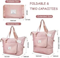 Large Capacity Folding Travel Bag, Travel Duffel Bag With Luggage Tag, Waterproof Lightweight Gym Bag With Wet And Dry Separation Bag, For Travel, Sports, Gym, Pink 19 Large Capacity Folding Travel Bag, Travel Duffel Bag With Luggage Tag, Waterproof Lightweight Gym Bag With Wet And Dry Separation Bag, For Travel, Sports, Gym, Pink -Vera Bradley Shop 419qiFQkwsL