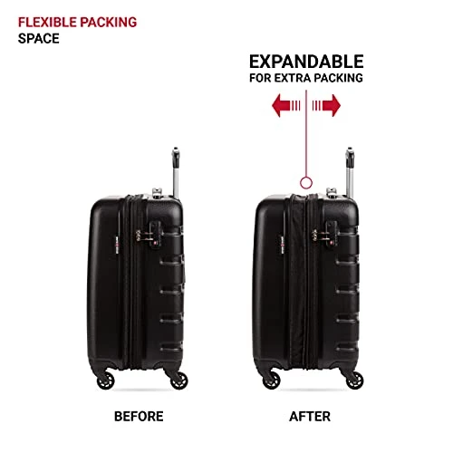 SwissGear 7366 Hardside Expandable Luggage With Spinner Wheels, Black, Carry-On 18-Inch 7 SwissGear 7366 Hardside Expandable Luggage With Spinner Wheels, Black, Carry-On 18-Inch - Image 5