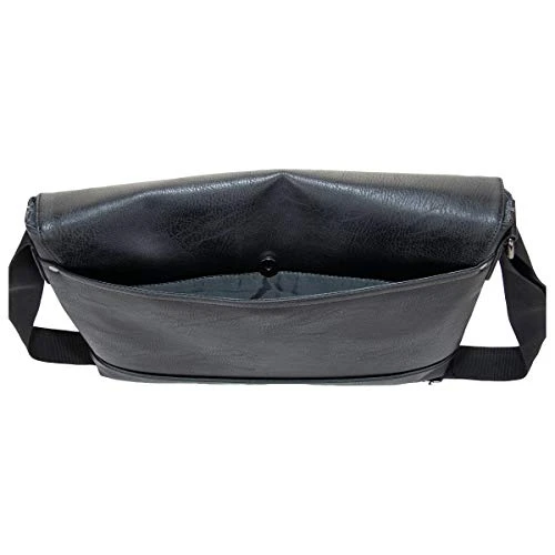 Kenneth Cole Reaction Strident-Class Vegan Leather 15" Laptop & Tablet Crossbody Messenger Bag For Work, School, & Travel, Black, Laptop 7 Kenneth Cole Reaction Strident-Class Vegan Leather 15" Laptop & Tablet Crossbody Messenger Bag For Work, School, & Travel, Black, Laptop - Image 5