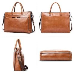 BOSTANTEN Leather Briefcase Vintage Business Message Bags 15.6 Inch Laptop Shoulder Handbag For -Vera Bradley Shop 41AWO4awBBL