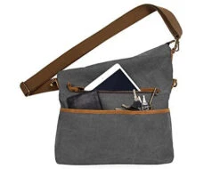 ECOSUSI Unisex Casual Hobo Canvas Cross Body Messenger Shoulder Bags Grey 17 ECOSUSI Unisex Casual Hobo Canvas Cross Body Messenger Shoulder Bags Grey -Vera Bradley Shop 41Ai6EylUcL