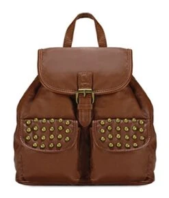 Scarleton Trendy Studded Jacquard Backpack H200304 - Brown