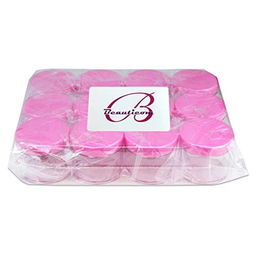Beauticom 60 Grams/60 ML (2 Oz) Round Clear Leak Proof Plastic Container Jars With Pink Lids For Travel Storage Makeup Cosmetic Lotion Scrubs Creams Oils Salves Ointments (12 Jars) 4 Beauticom 60 Grams/60 ML (2 Oz) Round Clear Leak Proof Plastic Container Jars With Pink Lids For Travel Storage Makeup Cosmetic Lotion Scrubs Creams Oils Salves Ointments (12 Jars) - Image 2