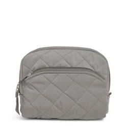 Vera Bradley Women's Performance Twill Medium Cosmetic Makeup Bag, Tranquil Gray, One Size