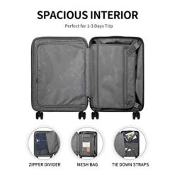 LEVEL8 Carry-On Luggage, Hardside Suitcase, 20” Lightweight ABS+PC Hardshell Spinner Trolley For Luggage With Built-In TSA Lock, 8 Spinner Wheels, Black, 20-Inch Carry-On -Vera Bradley Shop 41BaGaZXSyL 232b4687 7b6e 4b40 98b6 d6cf212dabbd