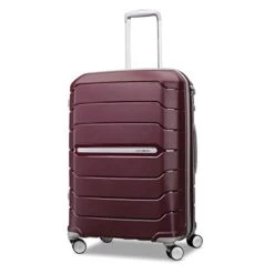 Samsonite Freeform Hardside Expandable With Double Spinner Wheels, Merlot, Checked-Medium 24-Inch