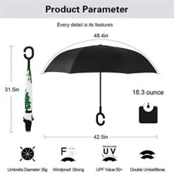 Reverse Umbrella, Holiday Christmas Green Tre Inverted Umbrella,UV Protection Windproof Umbrella C-Shaped Handle Double Layer Reverse For Car Outdoor Use -Vera Bradley Shop 41BjTiE6FxL