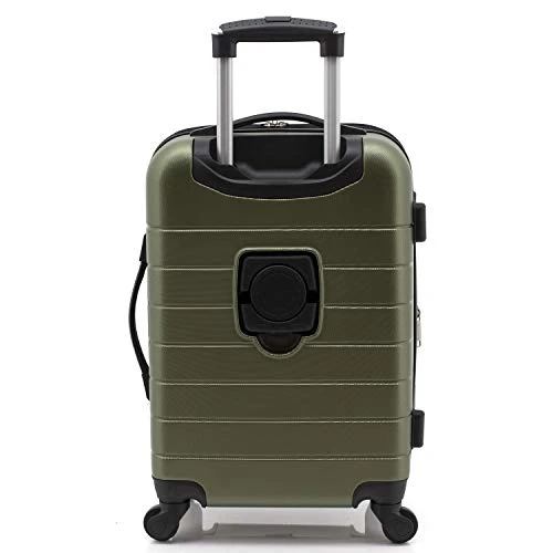 Wrangler Smart Luggage Set With Cup Holder And USB Port, Olive Green, 20-Inch Carry-On 8 Wrangler Smart Luggage Set With Cup Holder And USB Port, Olive Green, 20-Inch Carry-On - Image 6