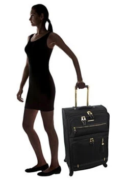 Steve Madden Designer Luggage Collection- 3 Piece Softside Expandable Lightweight Spinner Suitcases- Travel Set Includes Under Seat Bag, 20-Inch Carry On & 28-Inch Checked Suitcase (Peek-A-Boo Black) 12 Steve Madden Designer Luggage Collection- 3 Piece Softside Expandable Lightweight Spinner Suitcases- Travel Set Includes Under Seat Bag, 20-Inch Carry On & 28-Inch Checked Suitcase (Peek-A-Boo Black) -Vera Bradley Shop 41CNFRNs93L