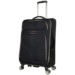 Kenneth Cole Reaction Women's Chelsea Luggage Chevron Softside 8-Wheel Spinner Expandable Suitcase Collection, Black, 24-Inch Checked -Vera Bradley Shop 41CR7nW9vIL