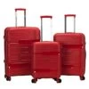 Rockland Linear 3-Piece Hardside Spinner Wheel Luggage Set, Red, (19/23/27)