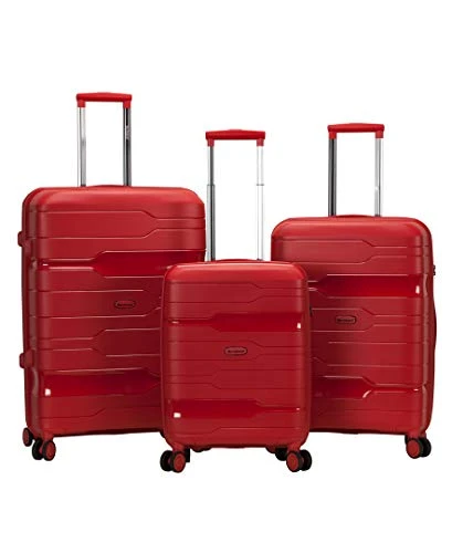 Rockland Linear 3-Piece Hardside Spinner Wheel Luggage Set, Red, (19/23/27) 3 Rockland Linear 3-Piece Hardside Spinner Wheel Luggage Set, Red, (19/23/27)