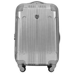 Travelers Club Polaris Hardside Metallic Spinner Luggage, Silver, Carry-On 20-Inch