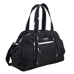 Fuel Sport Carryall Duffel For Gym, Travel Or Weekend Gateway, Black With White Zippers