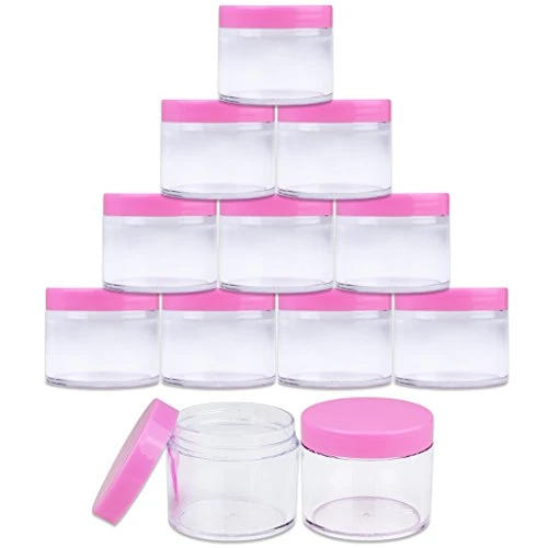 Beauticom 60 Grams/60 ML (2 Oz) Round Clear Leak Proof Plastic Container Jars With Pink Lids For Travel Storage Makeup Cosmetic Lotion Scrubs Creams Oils Salves Ointments (12 Jars) 3 Beauticom 60 Grams/60 ML (2 Oz) Round Clear Leak Proof Plastic Container Jars With Pink Lids For Travel Storage Makeup Cosmetic Lotion Scrubs Creams Oils Salves Ointments (12 Jars)