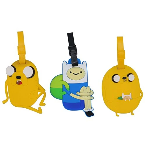 Set Of 3 - Super Cute Kawaii Cartoon Silicone Travel Luggage Id Tag For Bags (Adventure Time) 3 Set Of 3 - Super Cute Kawaii Cartoon Silicone Travel Luggage Id Tag For Bags (Adventure Time)