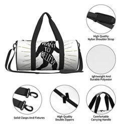 Fredeulva I Want To Believe Duffel Bag Canvas Shoulder Round Gym Sports Travel Weekender Bags For Man Women -Vera Bradley Shop 41Dg62y3JkL