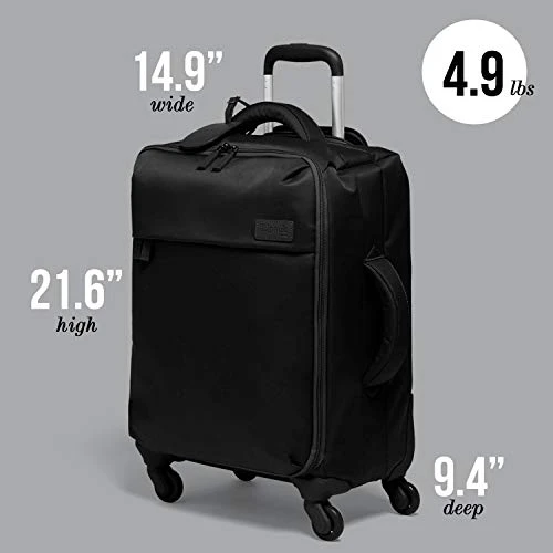 Lipault - Original Plume Spinner 55/20 Luggage - Carry-On Rolling Bag For Women - Black 9 Lipault - Original Plume Spinner 55/20 Luggage - Carry-On Rolling Bag For Women - Black - Image 7