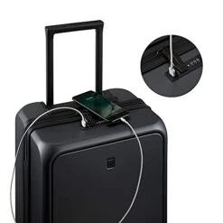 LEVEL8 Carry-On Luggage, Road Runner Pro 20” Lightweight PC Hardside Suitcase With USB Charging Port, Spinner Trolley For Luggage With Front Laptop Pocket, TSA Lock - Dark Grey, 20-Inch 18 LEVEL8 Carry-On Luggage, Road Runner Pro 20” Lightweight PC Hardside Suitcase With USB Charging Port, Spinner Trolley For Luggage With Front Laptop Pocket, TSA Lock - Dark Grey, 20-Inch -Vera Bradley Shop 41Dmhdl5X9S