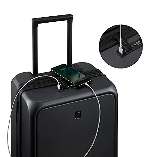LEVEL8 Carry-On Luggage, Road Runner Pro 20” Lightweight PC Hardside Suitcase With USB Charging Port, Spinner Trolley For Luggage With Front Laptop Pocket, TSA Lock - Dark Grey, 20-Inch 10 LEVEL8 Carry-On Luggage, Road Runner Pro 20” Lightweight PC Hardside Suitcase With USB Charging Port, Spinner Trolley For Luggage With Front Laptop Pocket, TSA Lock - Dark Grey, 20-Inch - Image 8