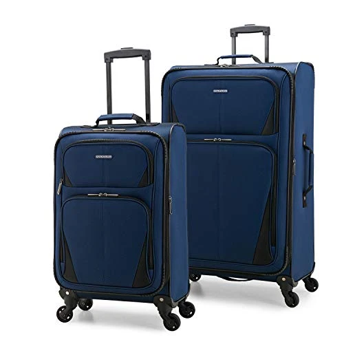U.S. Traveler Aviron Bay Expandable Softside Luggage With Spinner Wheels, Navy, 2-Piece Set 3 U.S. Traveler Aviron Bay Expandable Softside Luggage With Spinner Wheels, Navy, 2-Piece Set