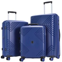 GinzaTravel Anti-scratch PP Material Never Breakage Widened And Thickened Large Capacity Luggage 3 Piece Sets 8-wheel Spinner Luggage Sets Expandable(all 20 24 28)