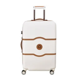 DELSEY Paris Chatelet Air Hardside Luggage, Spinner Wheels, Champagne White, Checked-Medium 24 Inch