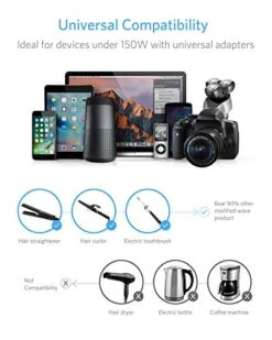 BESTEK Universal Voltage Converter, [Pure Sine Wave] Travel Power Converter Adapter For Hair Straightener/Curler, 100-240V To 110V Travel Adapter With Fast USB (Blue) -Vera Bradley Shop 41ESIYt9tuL