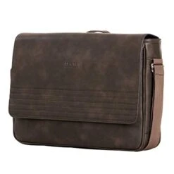 Kenneth Cole Reaction Travelier Satchel Messenger Vegan Leather Laptop Computer Shoulder Bags, Brown, Scored -Vera Bradley Shop 41EV c dHwL