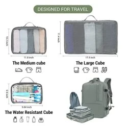 Molnia Travel Backpack For Men, 47L Carry On Backpack, 17.3inch Laptop Backpack Flight Approved, With 3 Packing Cubes & 1 Shoe Bag, Expandable Business Suitcase, Weekender Duffel Bag, Grey-green 12 Molnia Travel Backpack For Men, 47L Carry On Backpack, 17.3inch Laptop Backpack Flight Approved, With 3 Packing Cubes & 1 Shoe Bag, Expandable Business Suitcase, Weekender Duffel Bag, Grey-green -Vera Bradley Shop 41EugEh75BL