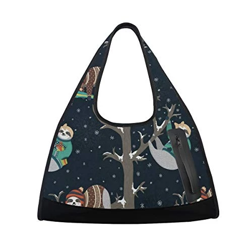 Gym Bag Funny Baby Sloths Women Yoga Canvas Duffel Bag Crossbody Tennis Racket Tote Travel Bags 5 Gym Bag Funny Baby Sloths Women Yoga Canvas Duffel Bag Crossbody Tennis Racket Tote Travel Bags - Image 3