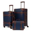 NZBZ Vintage Luggage Sets With Spinner Wheels Carry On Suitcase Tsa Lock Luggage 3 Pieces (Navy Blue, 14inch & 20inch & 28inch) -Vera Bradley Shop 41FeLly6hQS