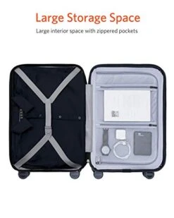 NINETYGO Carry On Luggage 22x14x9 With Spinner Wheels, Hardside Carry On Suitcase With Front Pocket Lock Cover, Super Convenient & Lightweight For Business Travel (20") 16 NINETYGO Carry On Luggage 22x14x9 With Spinner Wheels, Hardside Carry On Suitcase With Front Pocket Lock Cover, Super Convenient & Lightweight For Business Travel (20") -Vera Bradley Shop 41G z7QvWrL