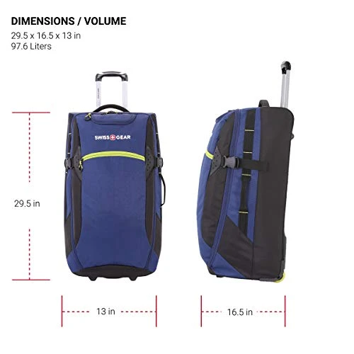 SwissGear Extra Large Lightweight Rolling Duffel, Blue/Green 7 SwissGear Extra Large Lightweight Rolling Duffel, Blue/Green - Image 5