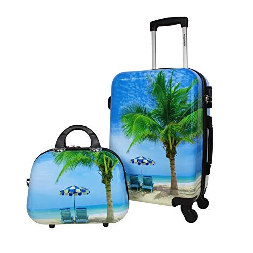 World Traveler Palm Tree Hardside 2-Piece Carry-On Spinner Luggage Set, One_Size 3 World Traveler Palm Tree Hardside 2-Piece Carry-On Spinner Luggage Set, One_Size