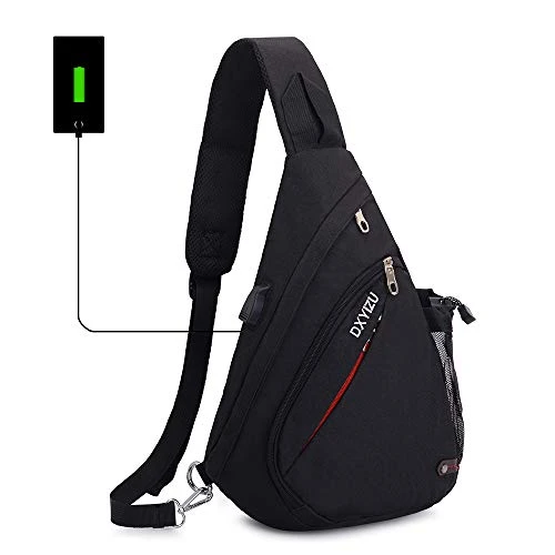 SINOKAL Sling Bag Chest Shoulder Backpack Casual Crossbody Shoulder Triangle Packs Daypacks For Men Women Canvas Digital Camera Bags With Charging Port For Sport Outdoor Gym Travel Hiking (Black) 3 SINOKAL Sling Bag Chest Shoulder Backpack Casual Crossbody Shoulder Triangle Packs Daypacks For Men Women Canvas Digital Camera Bags With Charging Port For Sport Outdoor Gym Travel Hiking (Black)