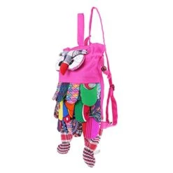 Baoblaze Big Owl Backpacks Bags Patchwork Cotton Big Eyes Purses Handmade Handbag - Pink, As -Vera Bradley Shop 41IYwjq0qoL